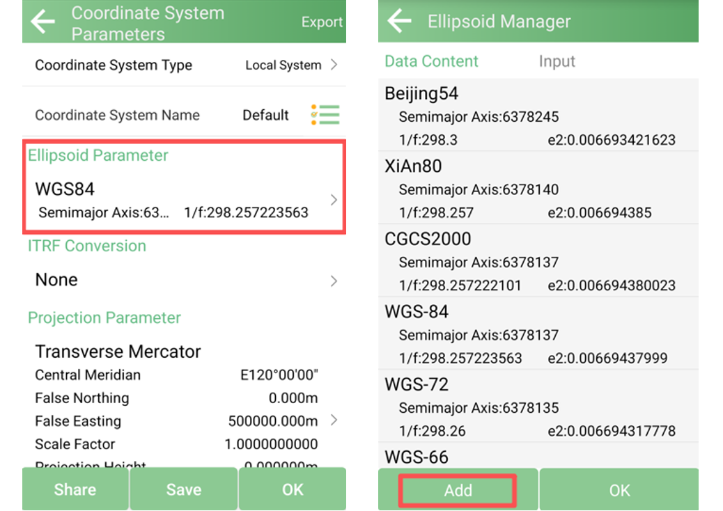 Ellipszoid hozzáadása a SingularPad Ellipsoid Manager felületén