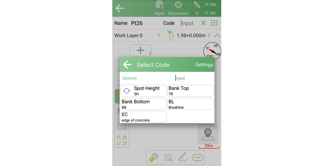 Selecting a feature code for a fast-code button