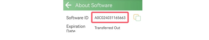SingularPad software ID highlighted in About Software